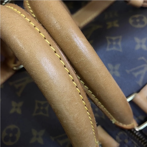 Louis Vuitton Brown Monogram Canvas Duffel with Tan Leather Trim - Picture 2 of 6